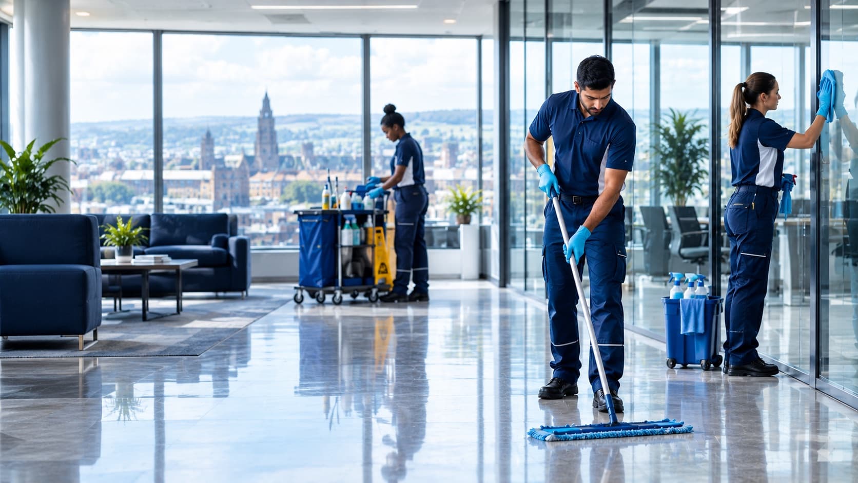 Professional Sauda & Sons cleaners at work in West Yorkshire